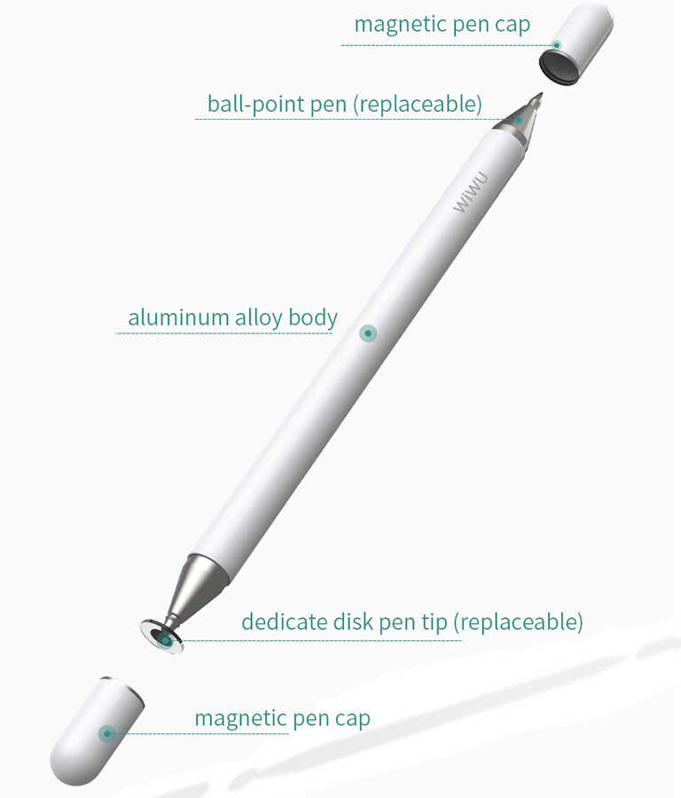 Wiwu Pencil Passive Stylus 2 in 1 Dokunmatik Çizim Kalemi - 4