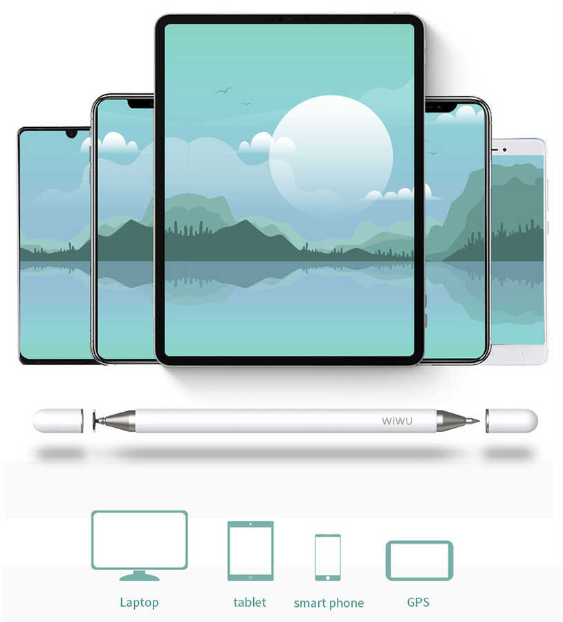 Wiwu Pencil Passive Stylus 2 in 1 Dokunmatik Çizim Kalemi - 8