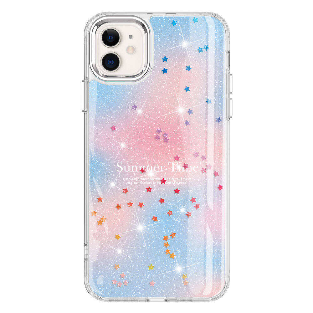 Apple iPhone 11 Uyumlu Kılıf Simli Desenli Parlak Zore Task Kapak - 3