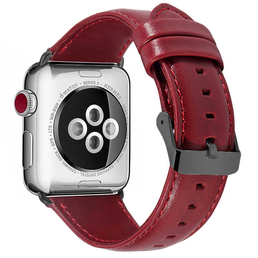 ​​​Apple Watch 44mm Uyumlu Luxury Leather Deri Kordon - 2