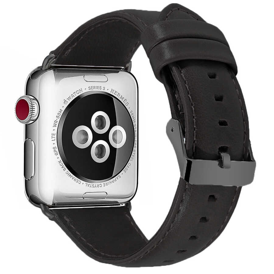 ​​​Apple Watch 44mm Uyumlu Luxury Leather Deri Kordon - 3