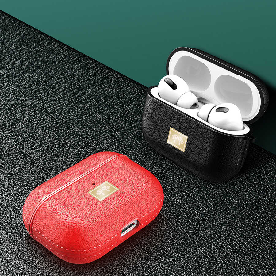 Apple Airpods Pro Uyumlu Kılıf Deri Görünümlü Askı Aparatlı Wlons Kılıf - 8