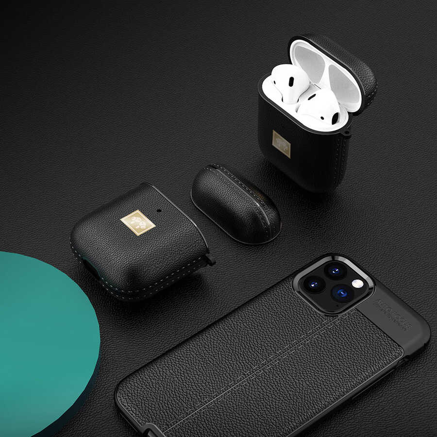 Apple Airpods Uyumlu Kılıf Deri Görünümlü Askı Aparatlı Wlons Kılıf - 2