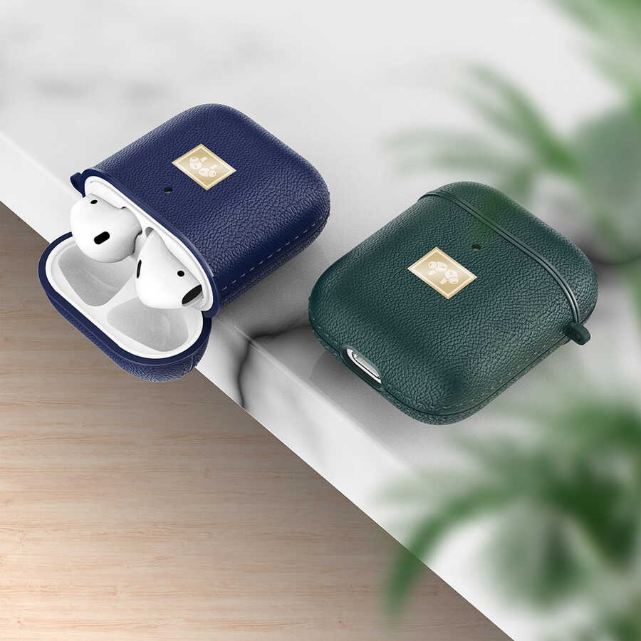 Apple Airpods Uyumlu Kılıf Deri Görünümlü Askı Aparatlı Wlons Kılıf - 5