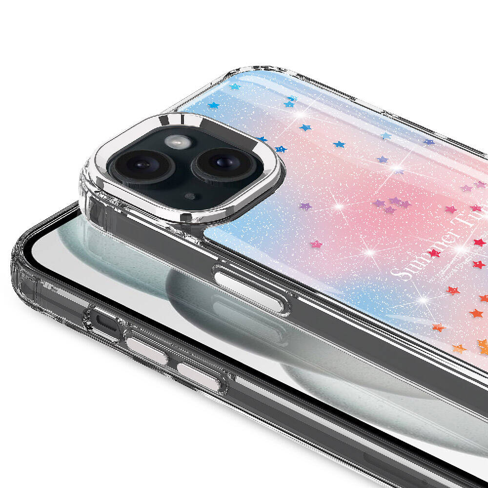 Apple iPhone 14 Uyumlu Kılıf Simli Desenli Parlak Zore Task Kapak - 4