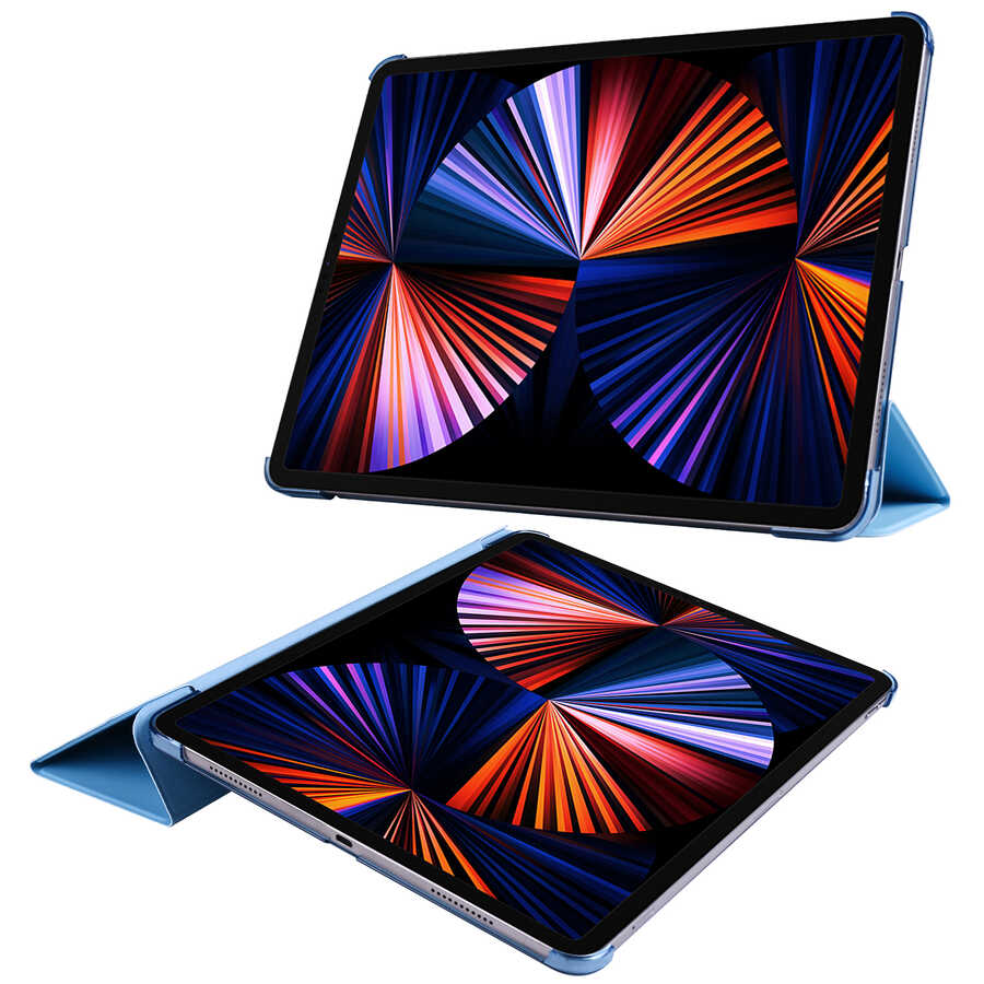 Apple iPad Pro 12.9 2020 Uyumlu (4.Nesil) Zore Smart Cover Standlı 1-1 Kılıf - 6