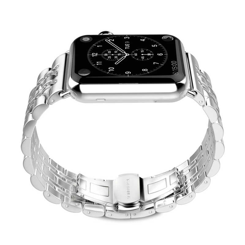Apple Watch 40mm Uyumlu Kordon Metal Şerit Tasarımlı Luxury Paslanmaz KRD-14 Kayış - 3