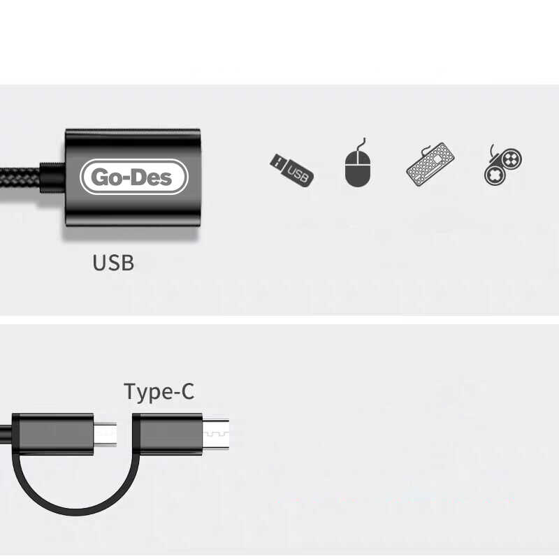 Go Des GD-CT033 2 in 1 Micro - Type-C Otg - 1