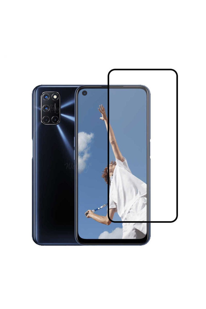 Oppo A92 Uyumlu Zore Kenarları Kırılmaya Dayanıklı Cam Ekran Koruyucu