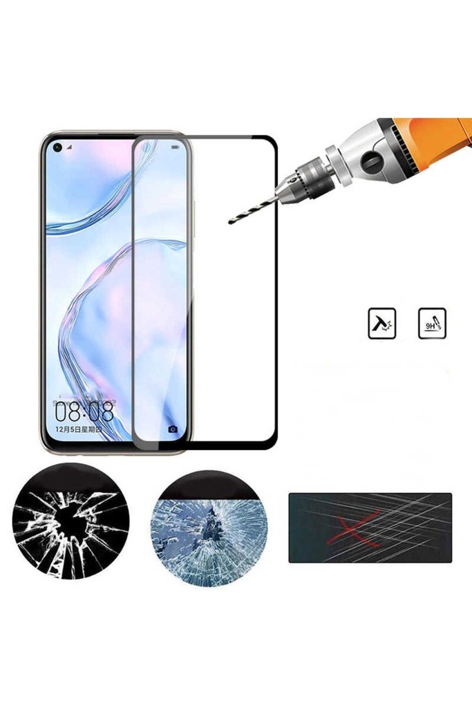 Huawei P40 Lite Uyumlu Zore Kenarları Kırılmaya Dayanıklı Cam Ekran Koruyucu