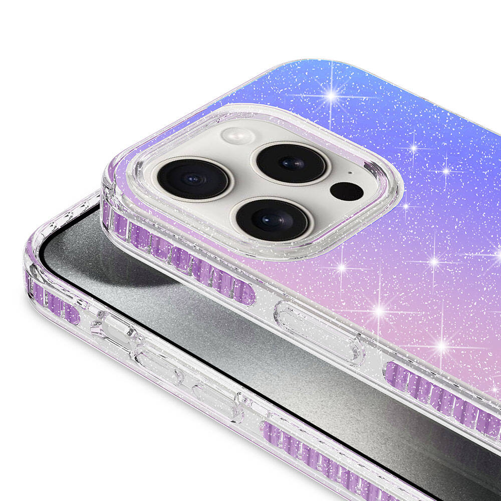 Apple iPhone 15 Pro Uyumlu Kılıf Parlak Renk Geçişli Zore Velle Kapak - 5