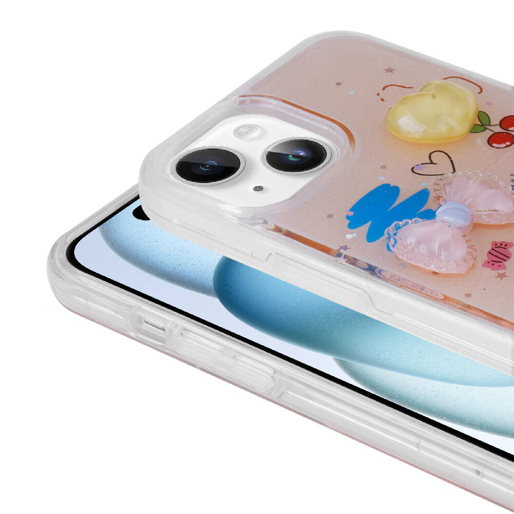 Apple iPhone 13 Uyumlu Kılıf Kabartma Figürlü Parlak Zore Minimini Silikon Kapak - 6
