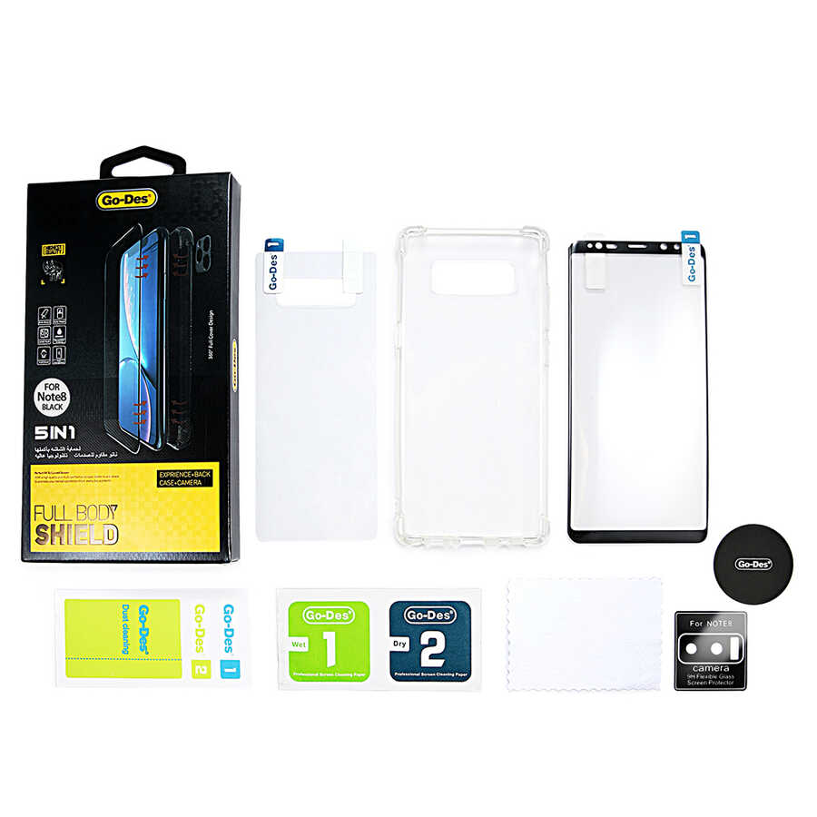 Samsung Galaxy Note 8 Uyumlu Go Des 5 in 1 Full Body Shield - 3