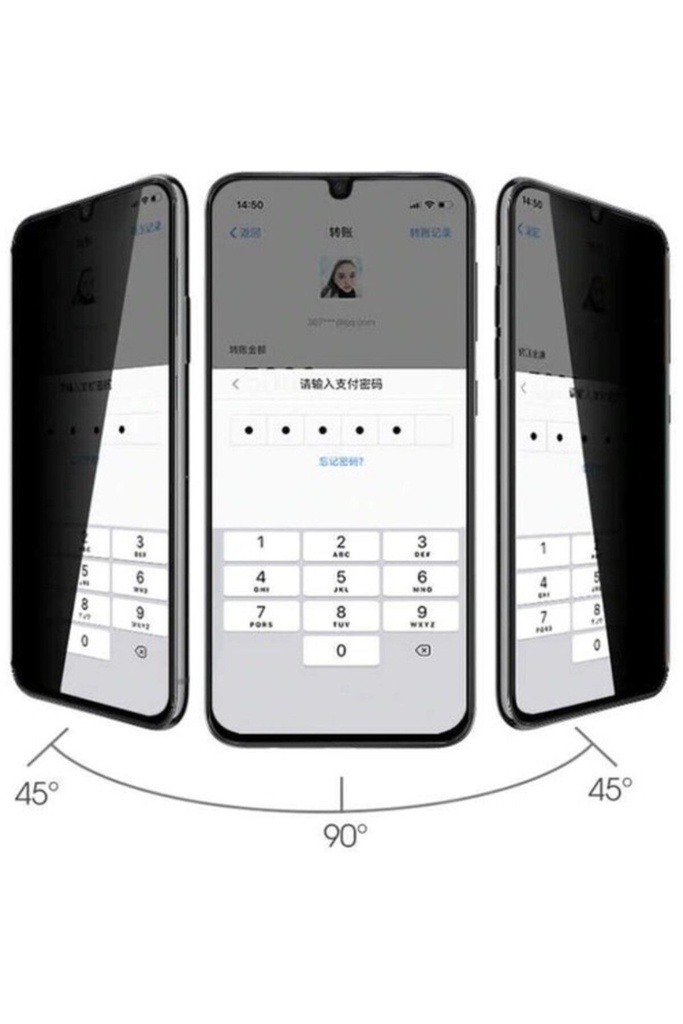 Oppo A9 2020 Uyumlu Zore New 5D Privacy Temperli Ekran Koruyucu