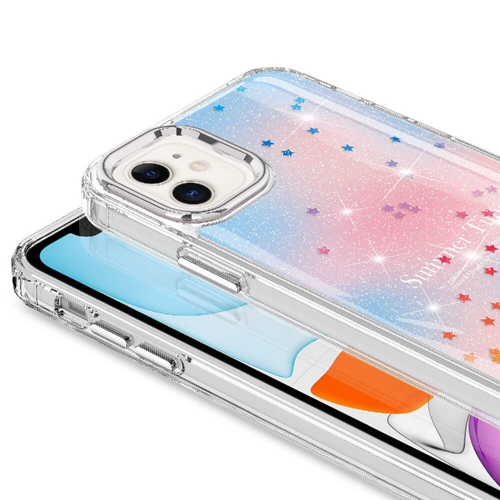 Apple iPhone 11 Uyumlu Kılıf Simli Desenli Parlak Zore Task Kapak - 1