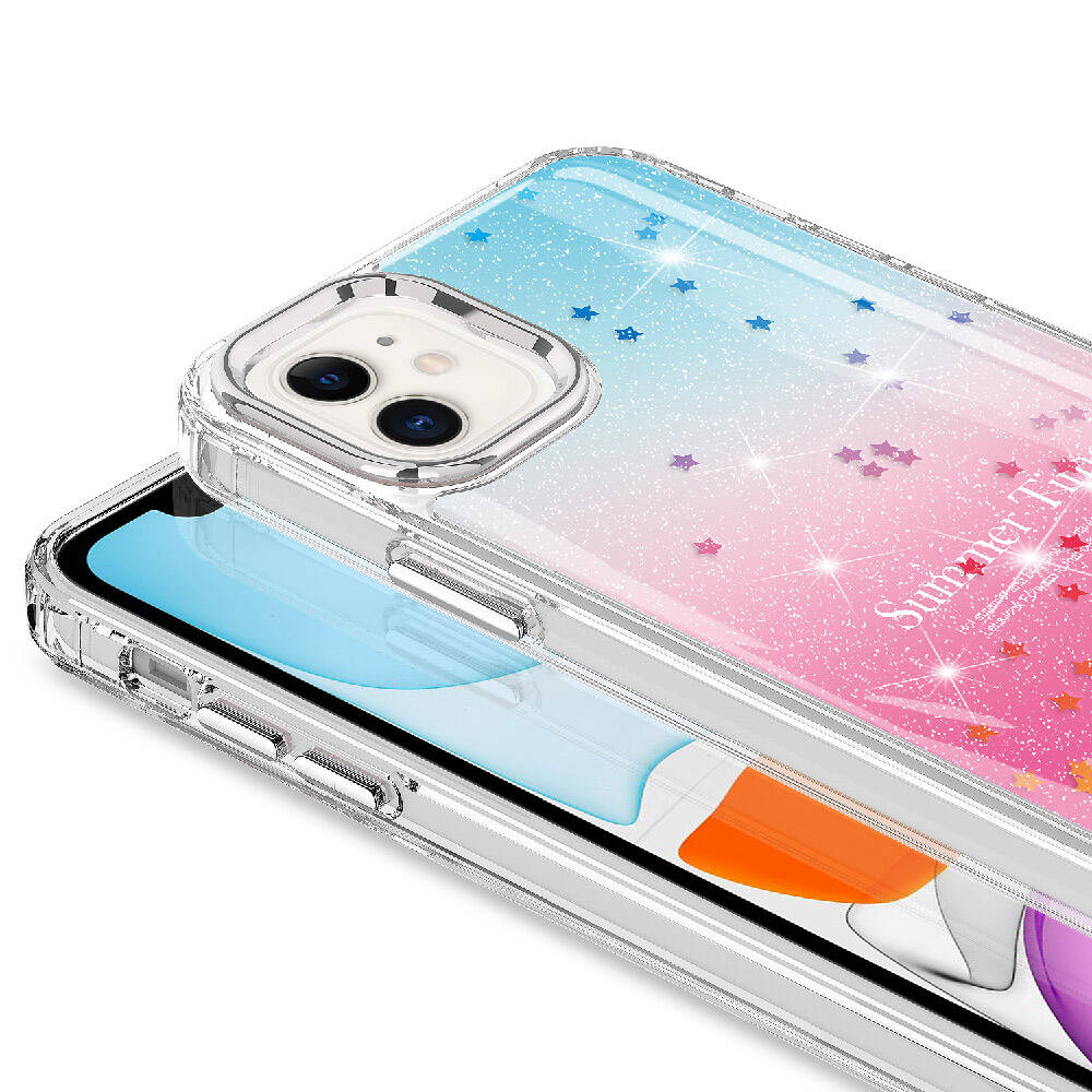 Apple iPhone 11 Uyumlu Kılıf Simli Desenli Parlak Zore Task Kapak - 4