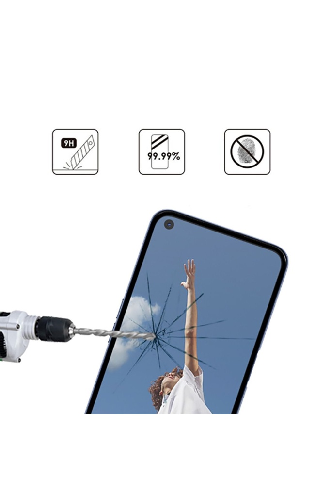 Oppo A52 Uyumlu Zore Kenarları Kırılmaya Dayanıklı Cam Ekran Koruyucu