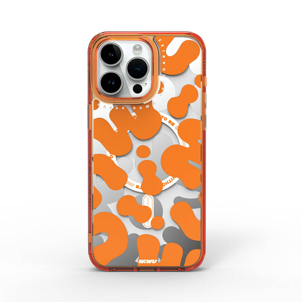 Apple iPhone 15 Pro Uyumlu Kılıf Magsafe Şarj Özellikli Boya Desenli Wiwu Fluorescent G Serisi Kapak - 5