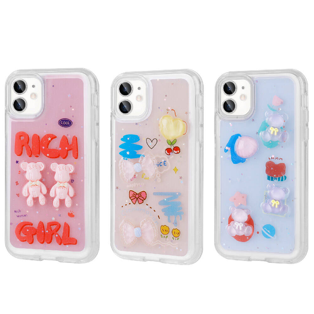 Apple iPhone 11 Uyumlu Kılıf Kabartma Figürlü Parlak Zore Minimini Silikon Kapak - 1