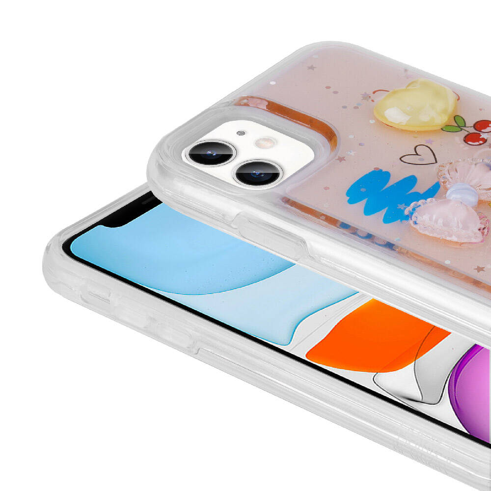 Apple iPhone 11 Uyumlu Kılıf Kabartma Figürlü Parlak Zore Minimini Silikon Kapak - 3