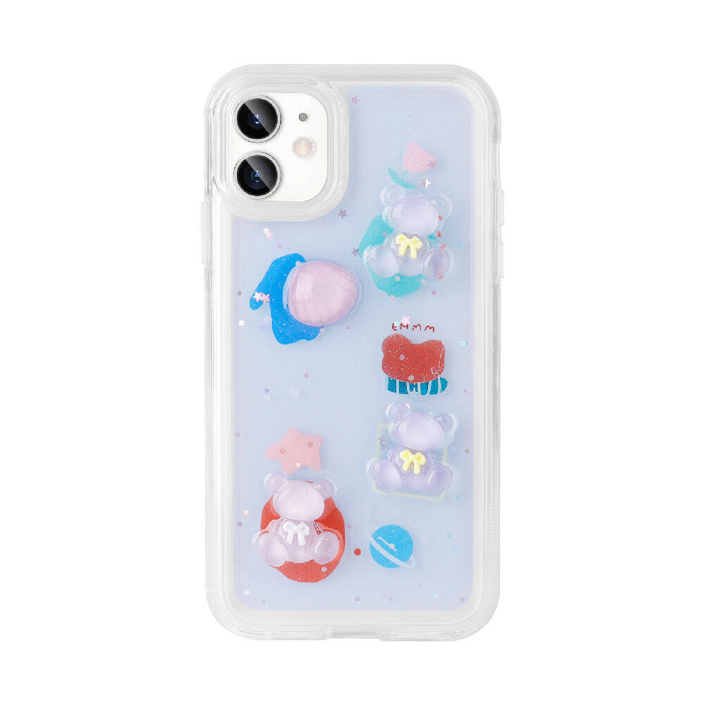 Apple iPhone 11 Uyumlu Kılıf Kabartma Figürlü Parlak Zore Minimini Silikon Kapak - 6