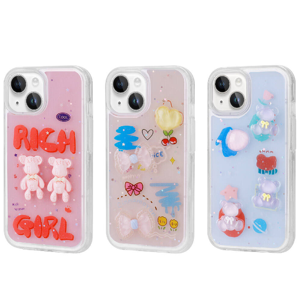 Apple iPhone 14 Uyumlu Kılıf Kabartma Figürlü Parlak Zore Minimini Silikon Kapak - 2