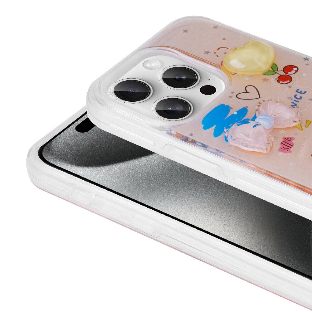 Apple iPhone 15 Pro Uyumlu Kılıf Kabartma Figürlü Parlak Zore Minimini Silikon Kapak - 2