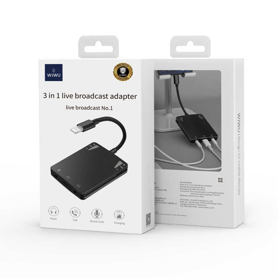Wiwu 3 in 1 Live Broadcast Lightning Ses Adaptörü - 13