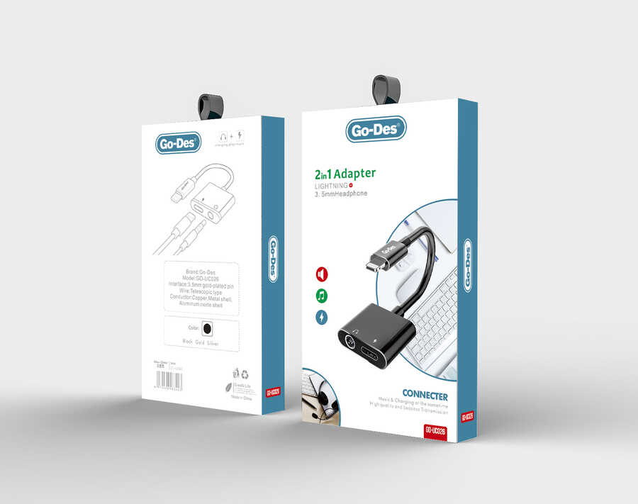 Go Des GD-UC026 2 in 1 Lightning Adaptör - 1