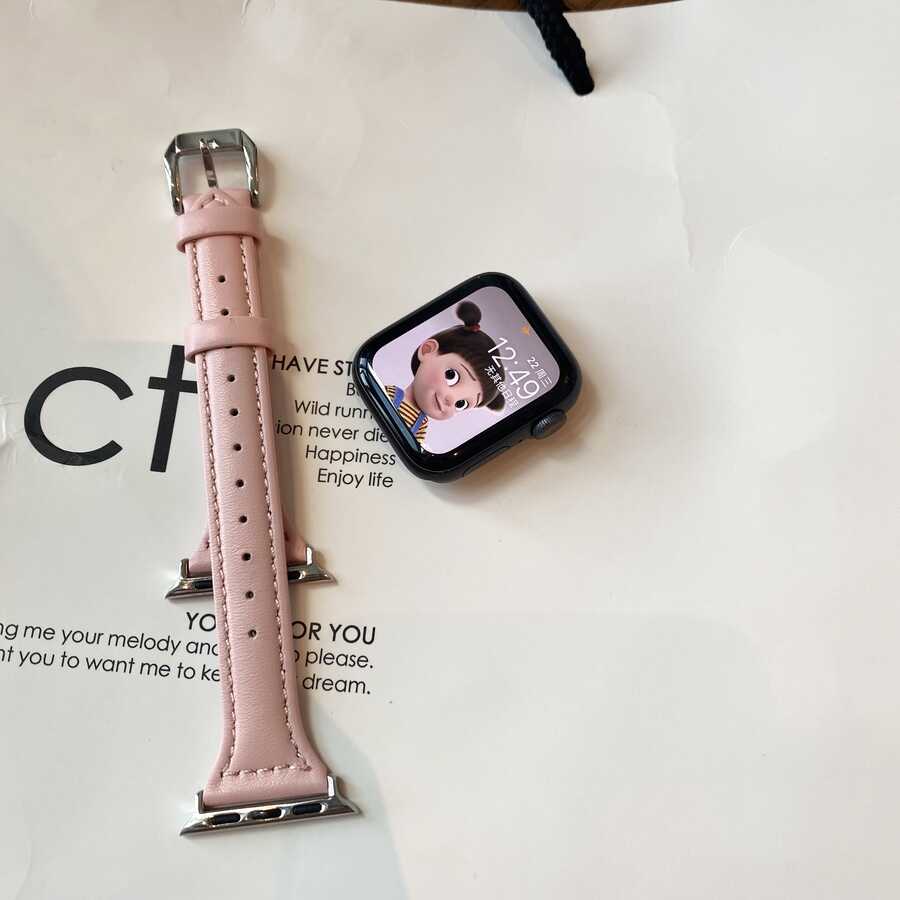 ​​​Apple Watch 38mm Uyumlu KRD-28 Deri Kordon - 14