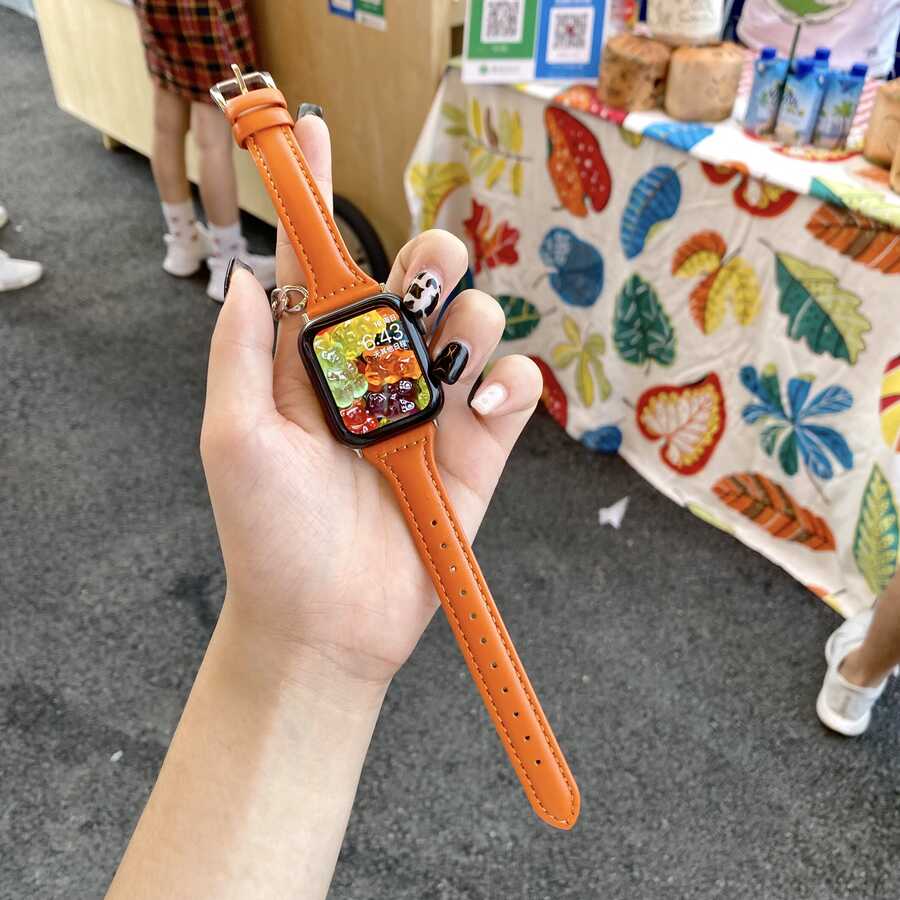 ​​​Apple Watch 38mm Uyumlu KRD-28 Deri Kordon - 15
