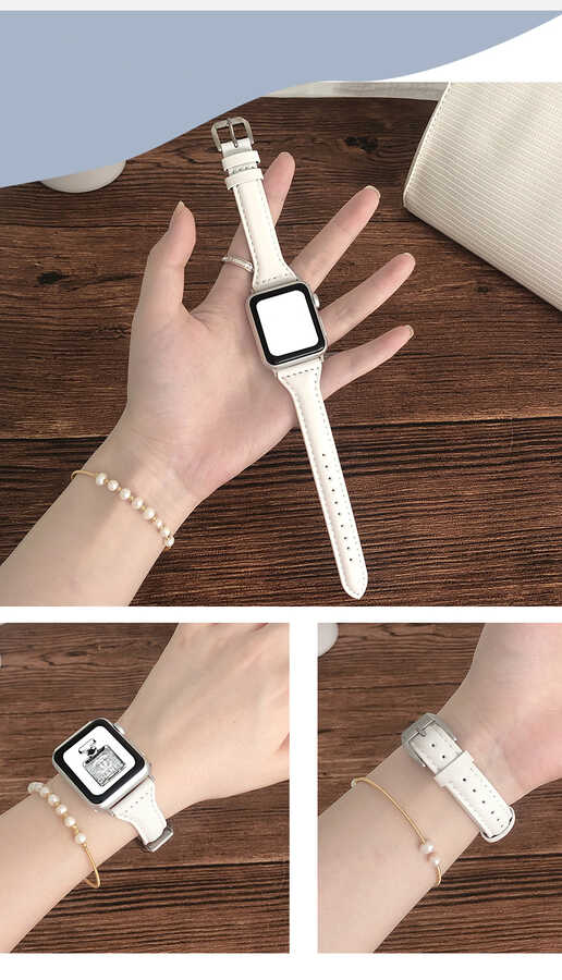​​​Apple Watch 38mm Uyumlu KRD-28 Deri Kordon - 18