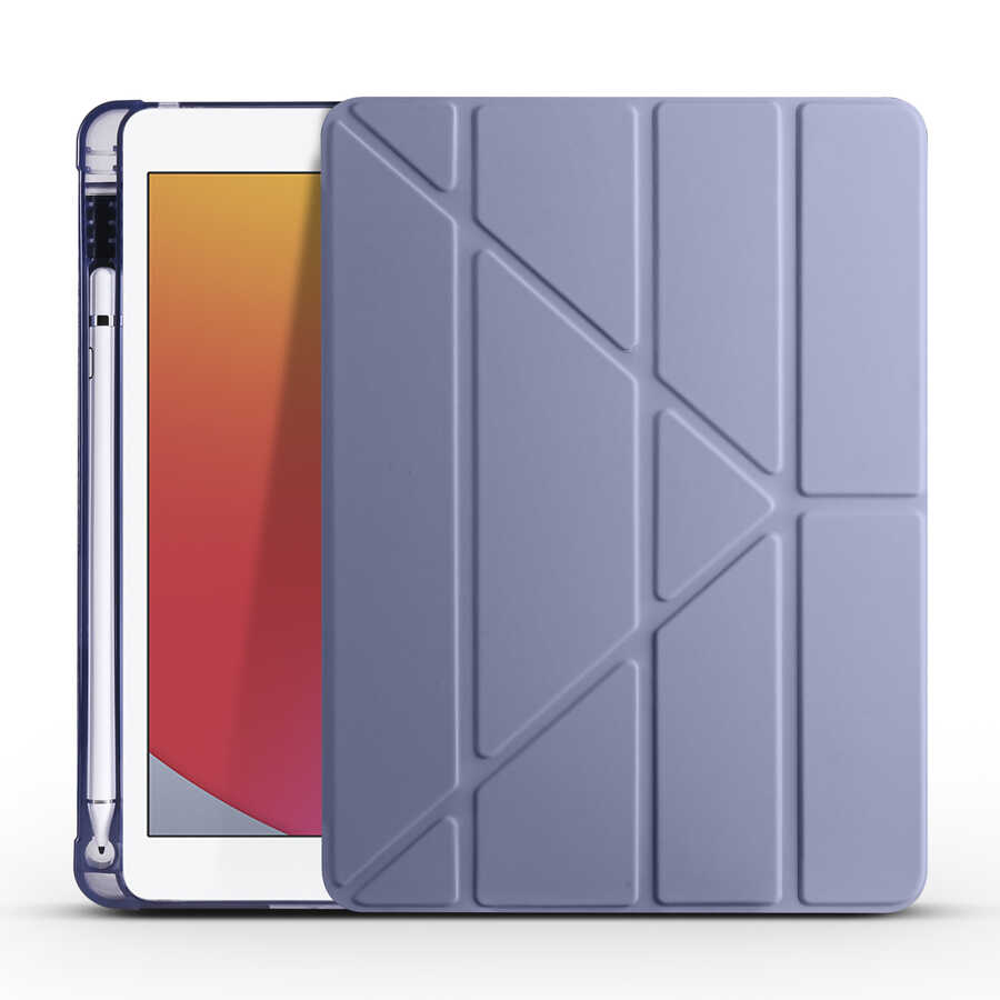 Apple iPad 9.7 2018 Uyumlu (6.Nesil) Kılıf Zore Tri Folding Kalem Bölmeli Standlı Kılıf - 5
