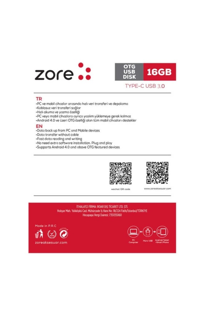 Zore 3.0 Type-C Metal OTG 16 GB