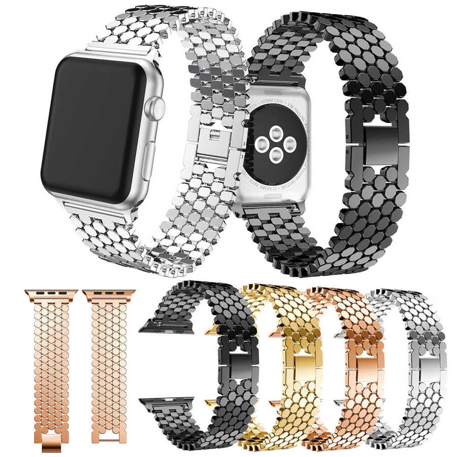 Apple Watch 44mm Uyumlu KRD-30 Metal Kordon - 3