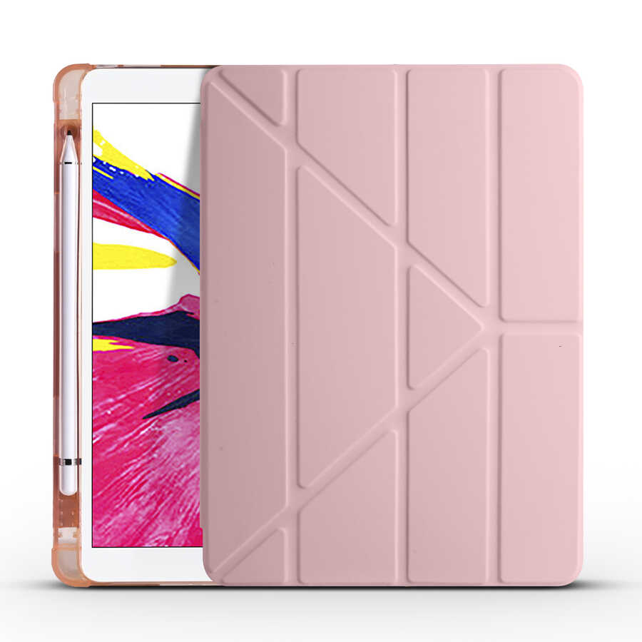 Apple iPad Pro 10.5 Uyumlu (7.Nesil) Kılıf Zore Tri Folding Kalem Bölmeli Standlı Kılıf - 5