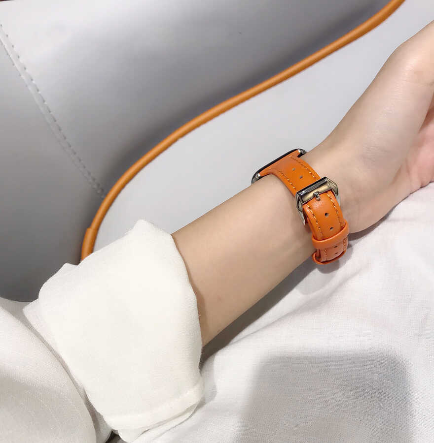 ​​​Apple Watch 38mm Uyumlu KRD-28 Deri Kordon - 12