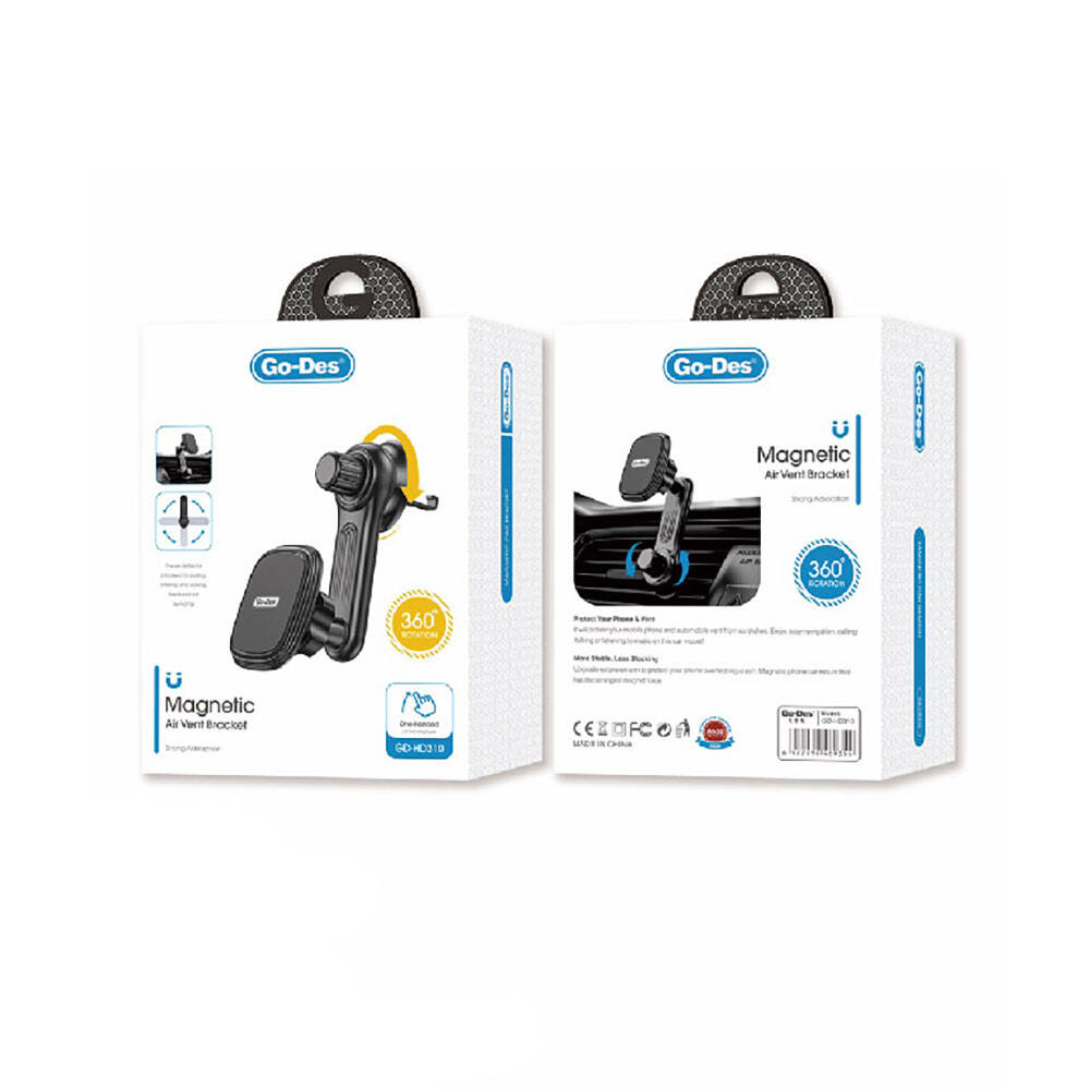 Go Des GD-HD310 Magnetik 360 Derece Dönebilen Dirsek Ve Başlıklı Telefon Tutucu Havalandırma Tasarım - 1