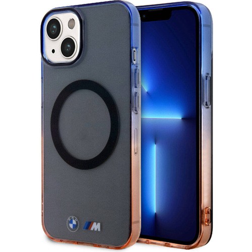 Apple iPhone 15 Plus Uyumlu Kılıf BMW Magsafe Şarj Özellikli Transparan Renkli Çerçeveli Orjinal Lisanslı Kapak