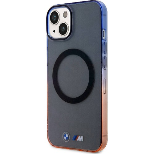 Apple iPhone 15 Plus Uyumlu Kılıf BMW Magsafe Şarj Özellikli Transparan Renkli Çerçeveli Orjinal Lisanslı Kapak