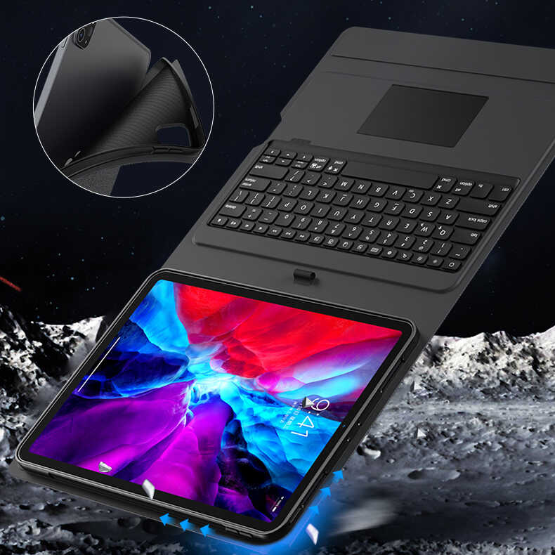 Apple iPad Pro 12.9 2020 Uyumlu (4.Nesil) Benks Multifunctional Kablosuz Klavyeli Kılıf - 9