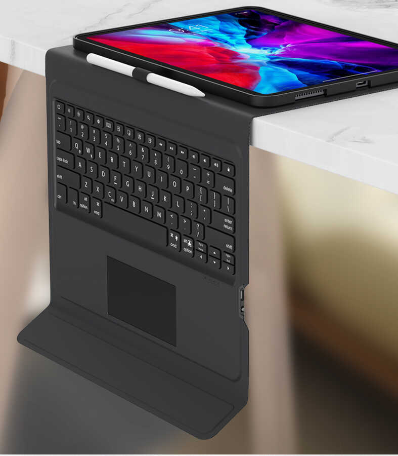 Apple iPad Pro 12.9 2018 Uyumlu (3.Nesil) Benks Multifunctional Kablosuz Klavyeli Kılıf - 9
