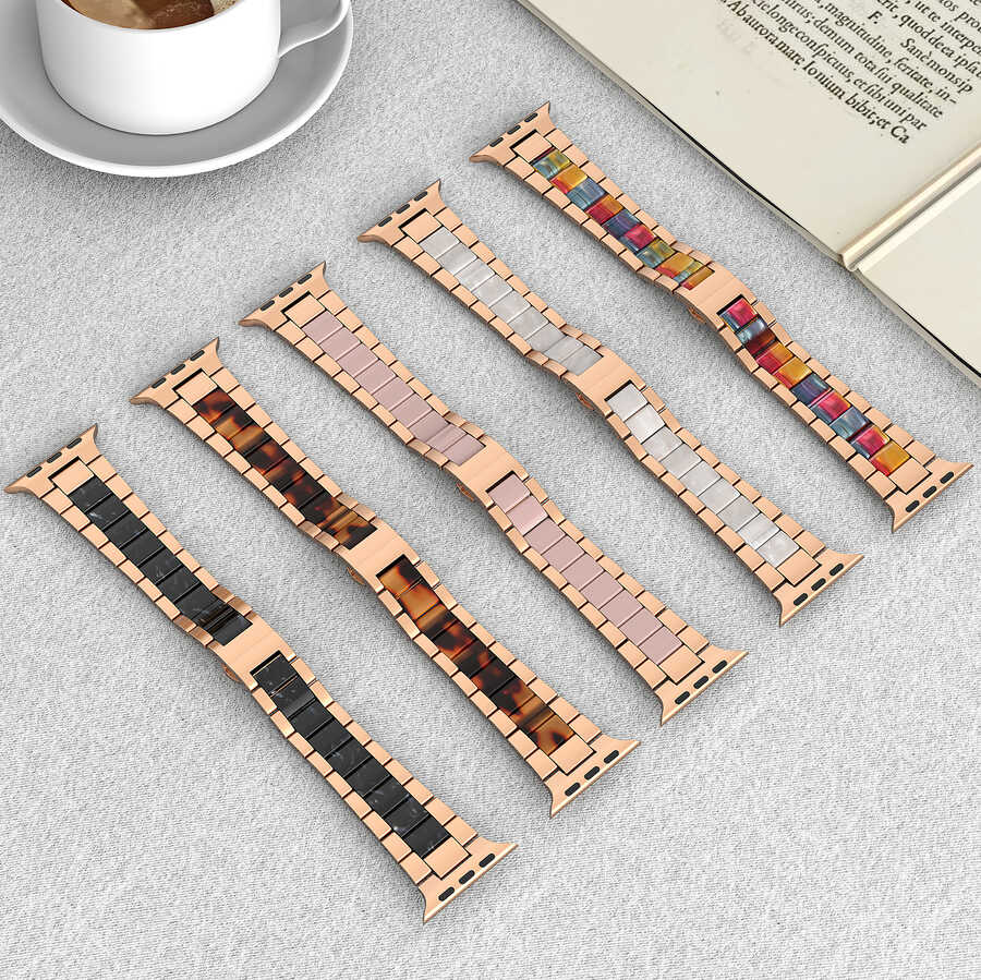 Apple Watch 42mm Uyumlu Wiwu Resin Steel Belt Metal Kordon - 4
