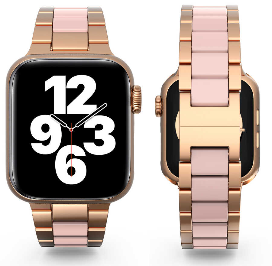 Apple Watch 42mm Uyumlu Wiwu Resin Steel Belt Metal Kordon - 13