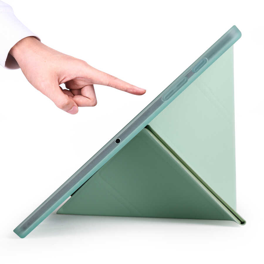 Samsung Galaxy Tab A7 10.4 T500 2020 Uyumlu Kılıf Zore Tri Folding Kalem Bölmeli Standlı Kılıf - 3