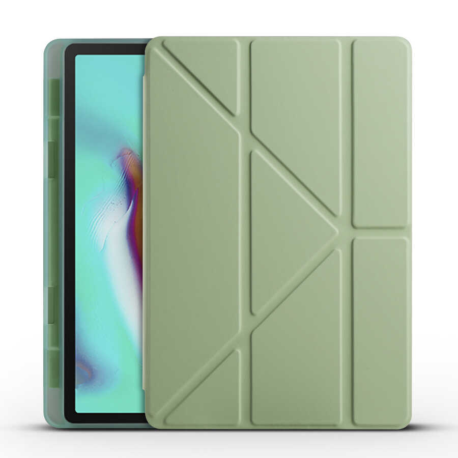 Samsung Galaxy Tab A7 10.4 T500 2020 Uyumlu Kılıf Zore Tri Folding Kalem Bölmeli Standlı Kılıf - 2
