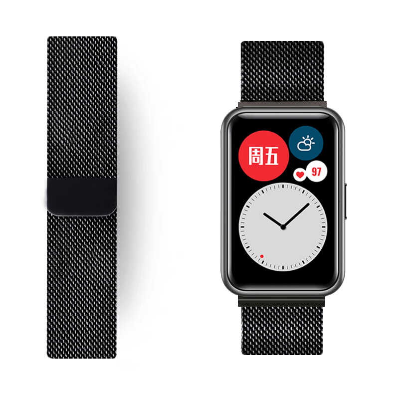 Huawei Watch Fit Uyumlu KRD-01 Metal Kordon - 1