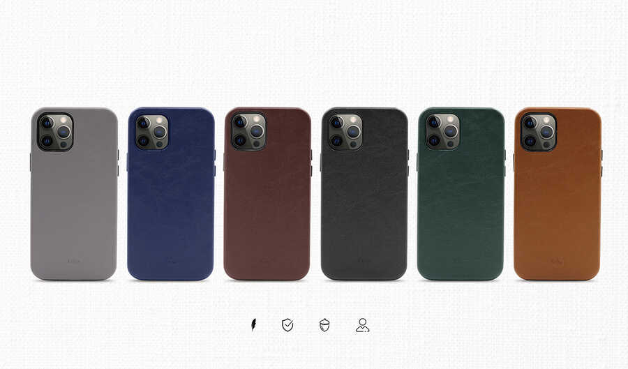 Apple iPhone 12 Pro Max Uyumlu Kılıf ​Kajsa Crazy Horse Kapak - 6