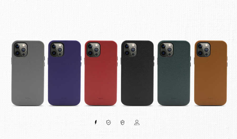 Apple iPhone 12 Uyumlu Kılıf ​Kajsa Litchi Kapak - 4