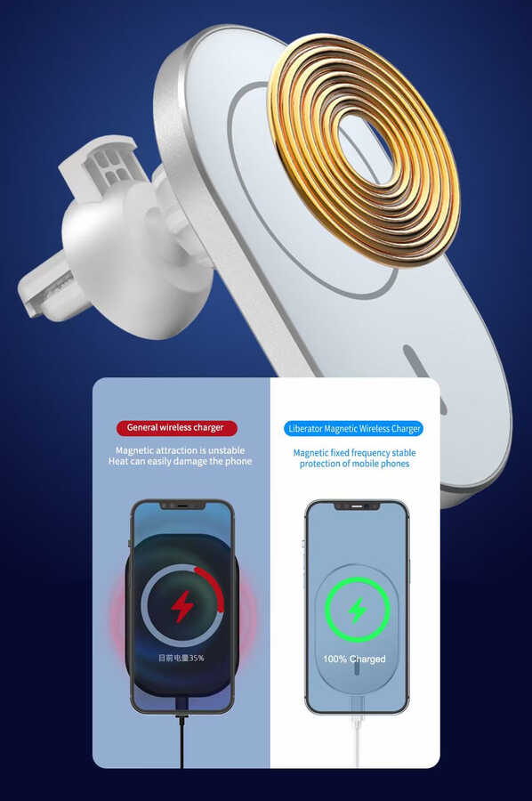 Wiwu CH-306 Magnetic Wireless Charging Car Mount Araç Telefon Tutucu - 2
